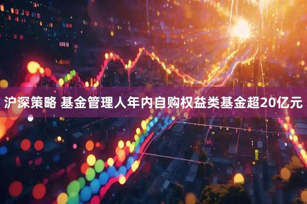 沪深策略 基金管理人年内自购权益类基金超20亿元
